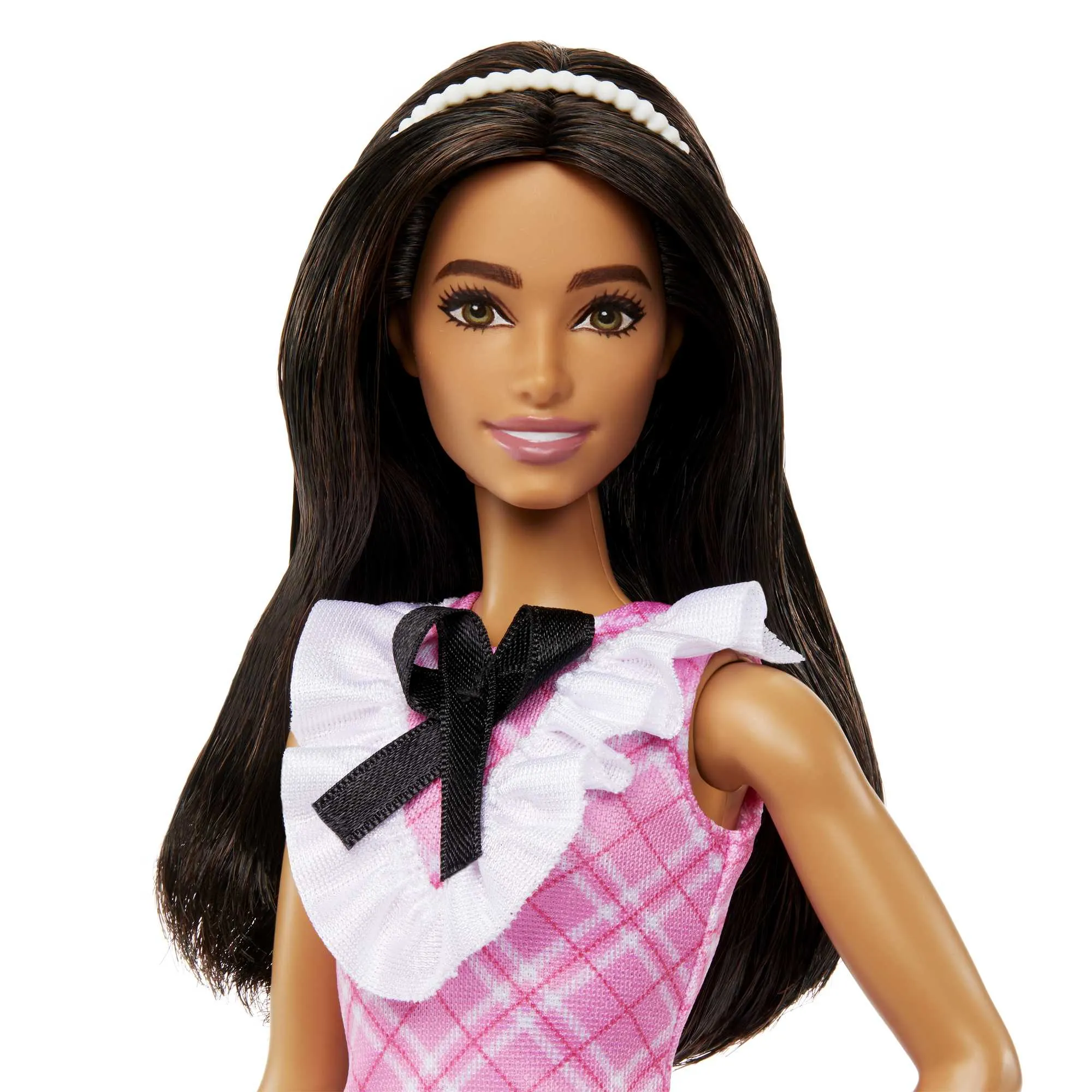 Mattel Barbie fashionistas doll with black hair and plaid dress