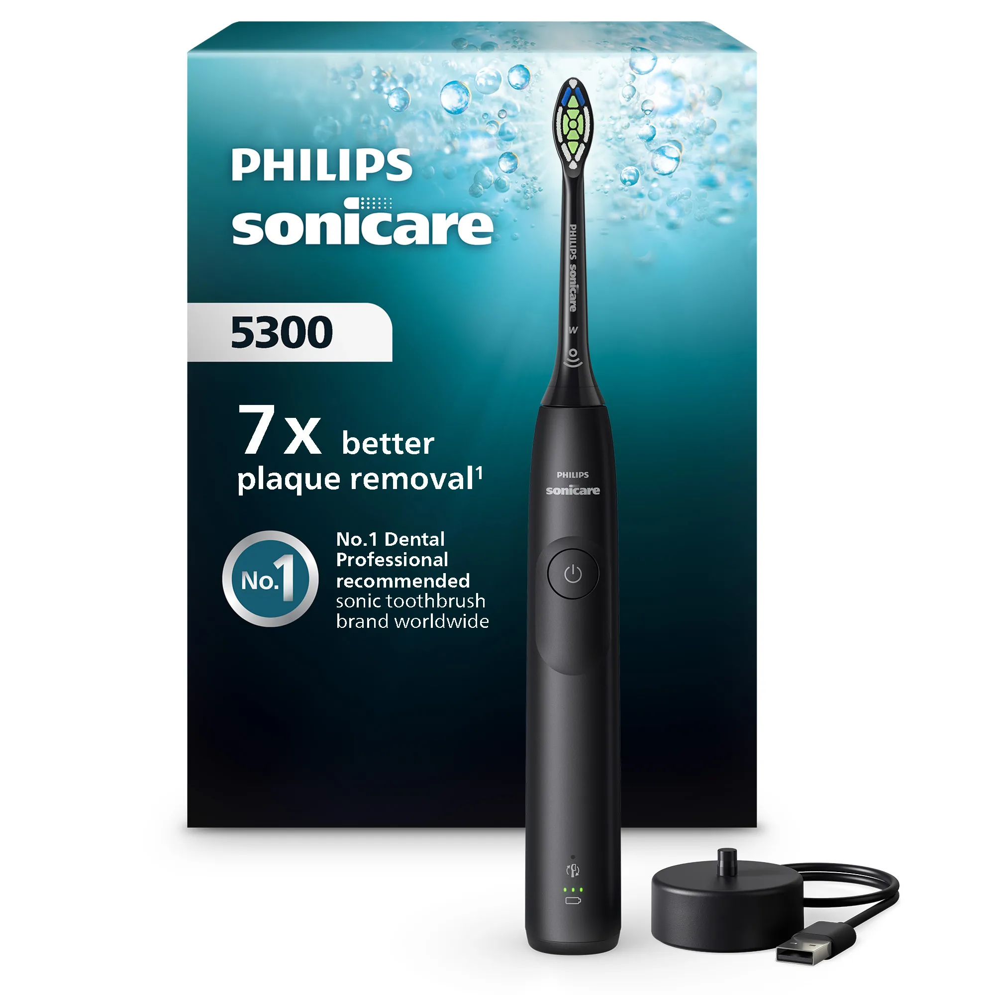 Philips Sonicare 5300 HX7101/01 -sähköhammasharja, musta