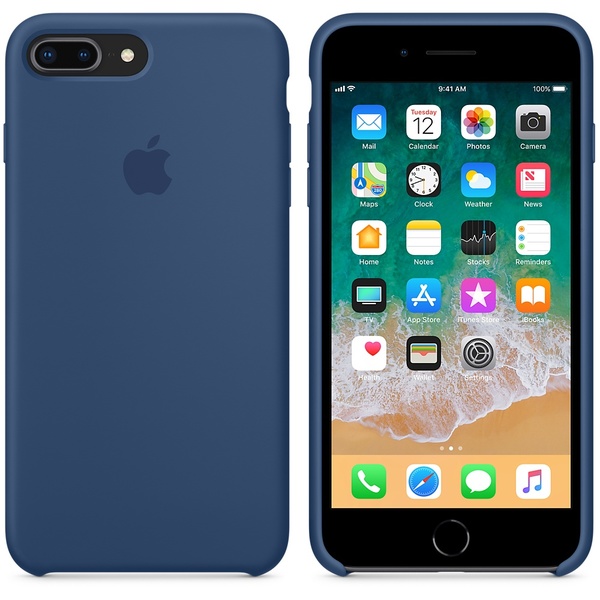 iPhone 8 Plus / 7 Plus Silikonskal &ndash; koboltbl&aring;