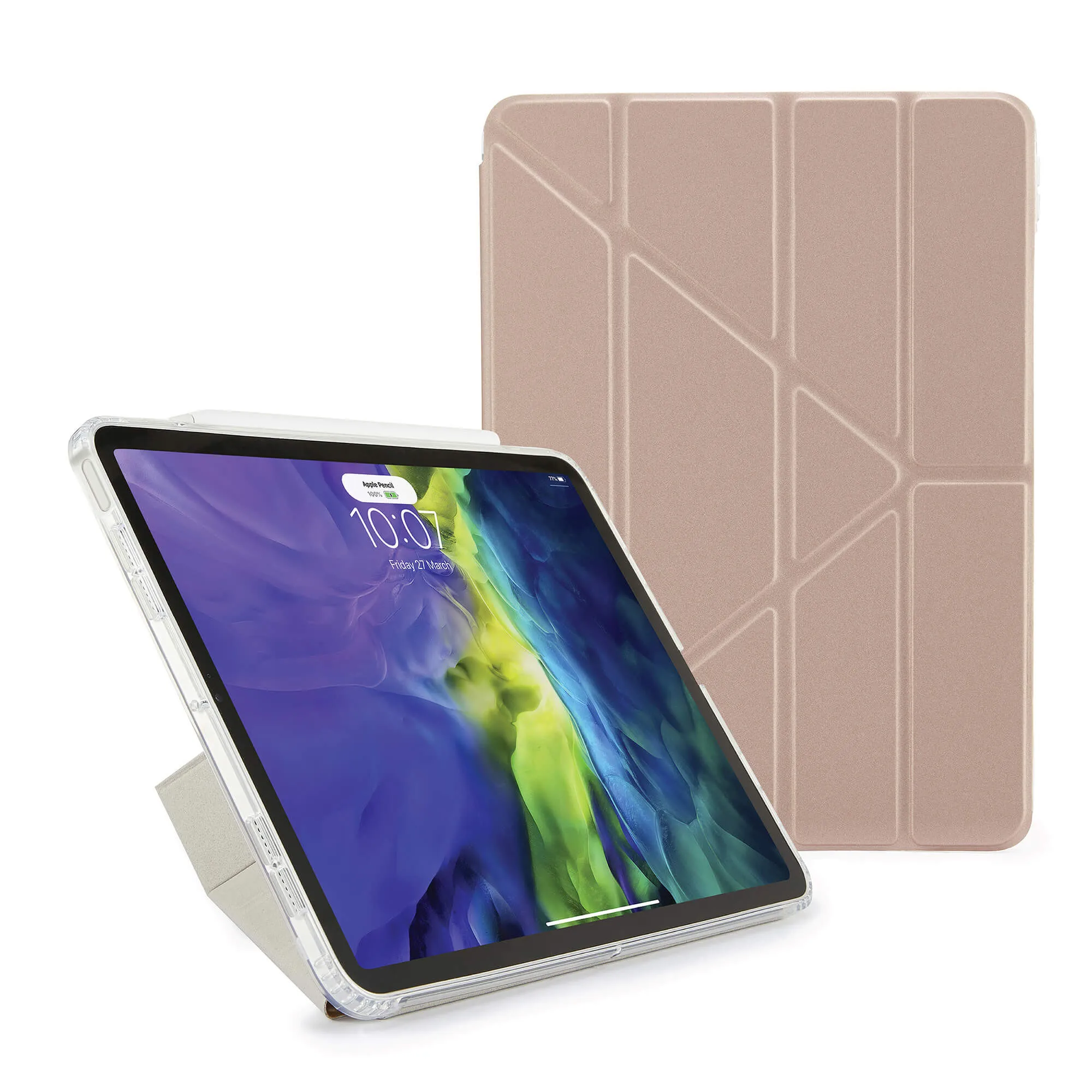 Pipetto Metallic Origami, iPad Air 10.9 (2020) - Protective Case, Rose Gold