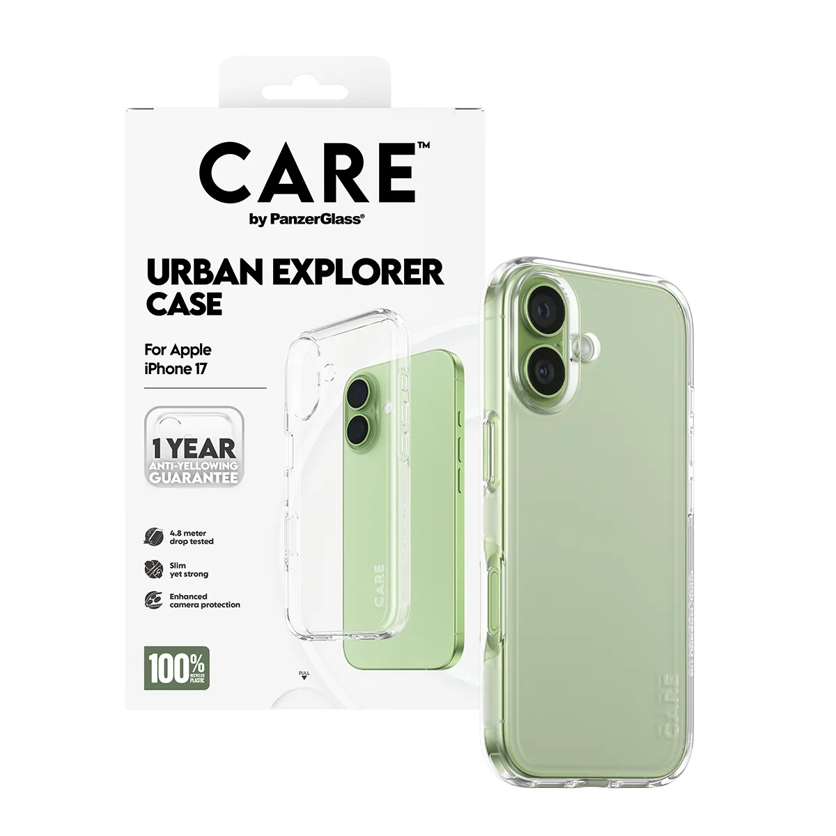 PanzerGlass CARE Urban Explorer Case for iPhone 17, Clear