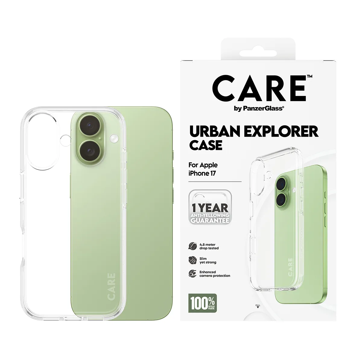 PanzerGlass CARE Urban Explorer Case for iPhone 17, Clear
