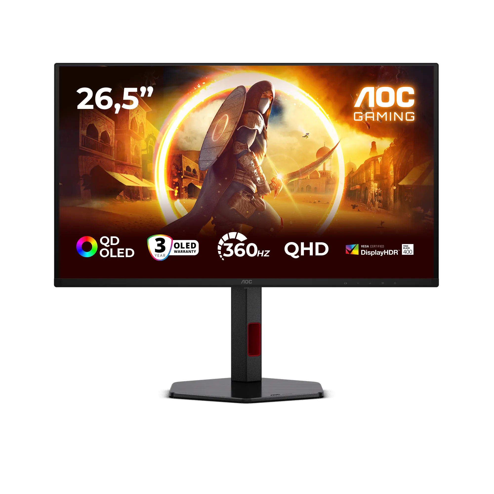 AOC Q27G4SDR 27" QHD, OLED 360Hz -pelin&auml;ytt&ouml;, USB hub