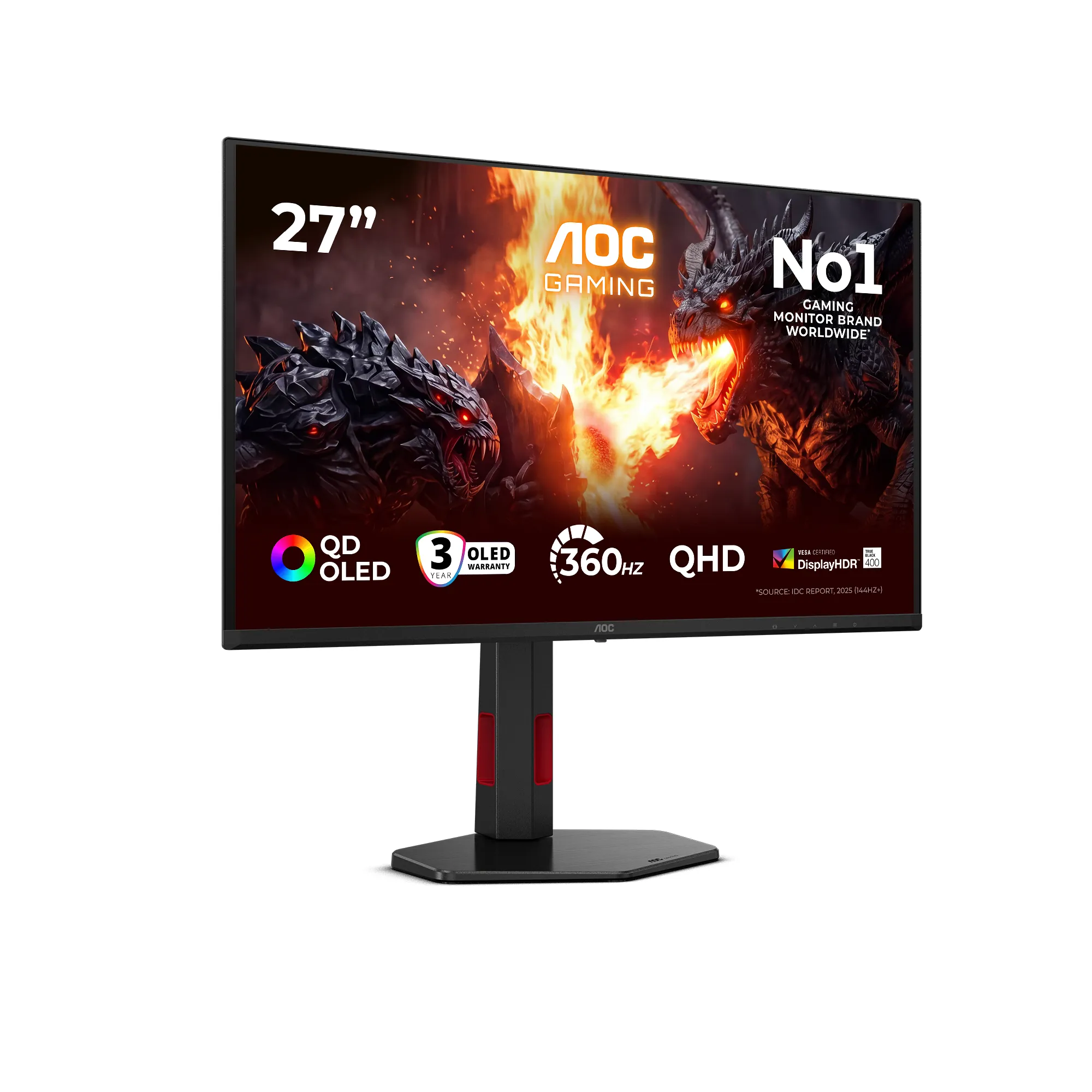 AOC Q27G4SDR 27" QHD, OLED 360Hz Gaming Monitor with USB hub