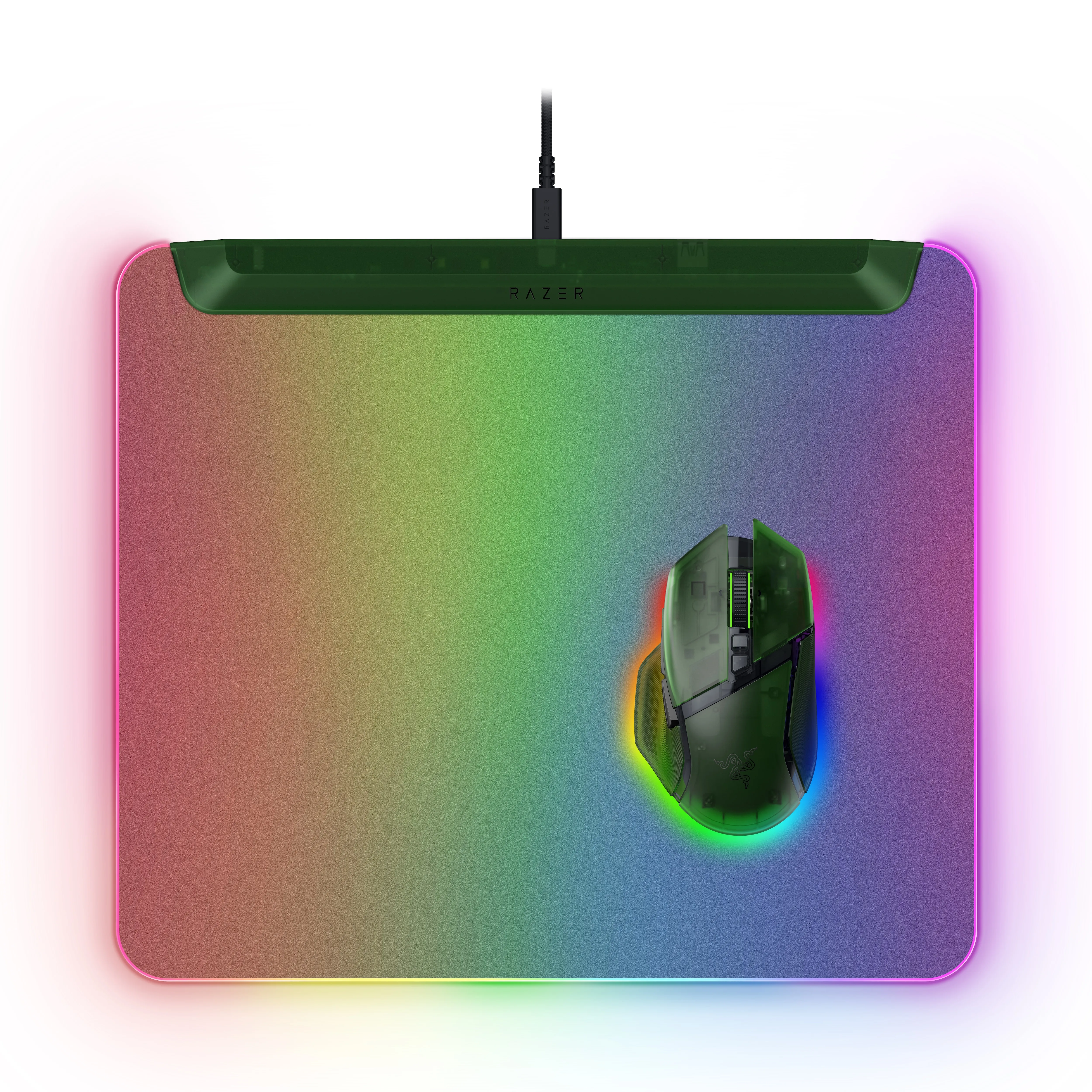 Razer Firefly V2 Pro - Phantom Green Edition RGB Gaming Mousepad with Hard Surface, 360x278 mm, Phantom Green