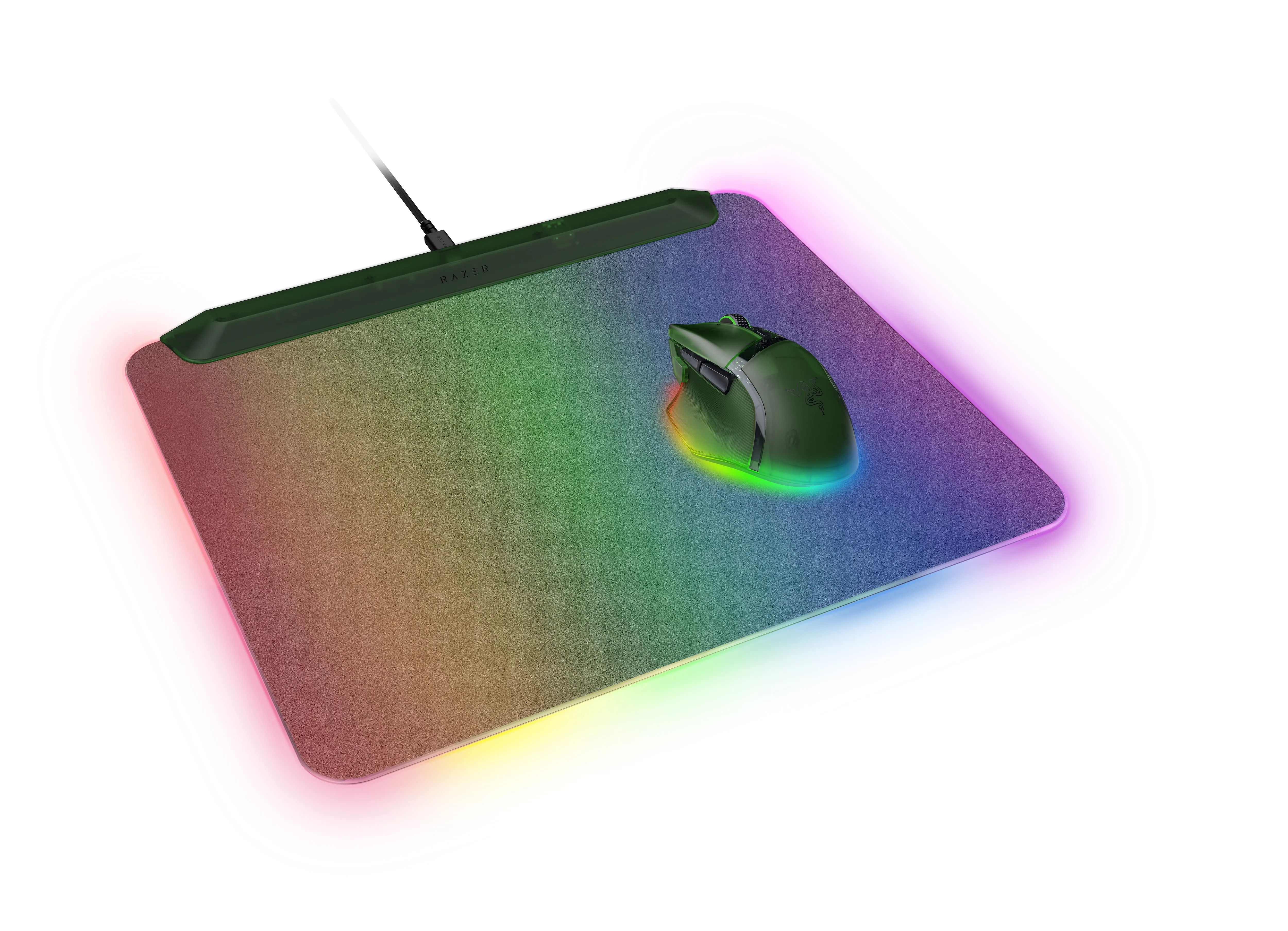 Razer Firefly V2 Pro - Phantom Green Edition RGB Gaming Mousepad with Hard Surface, 360x278 mm, Phantom Green