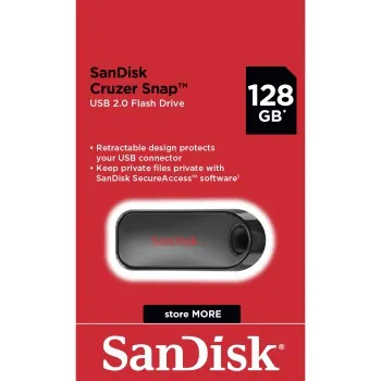 SanDisk Cruzer Snap USB 2.0 128GB memory stick, Black
