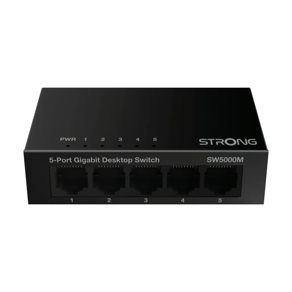 Strong 5-port Gigabitswitch Metall Svart