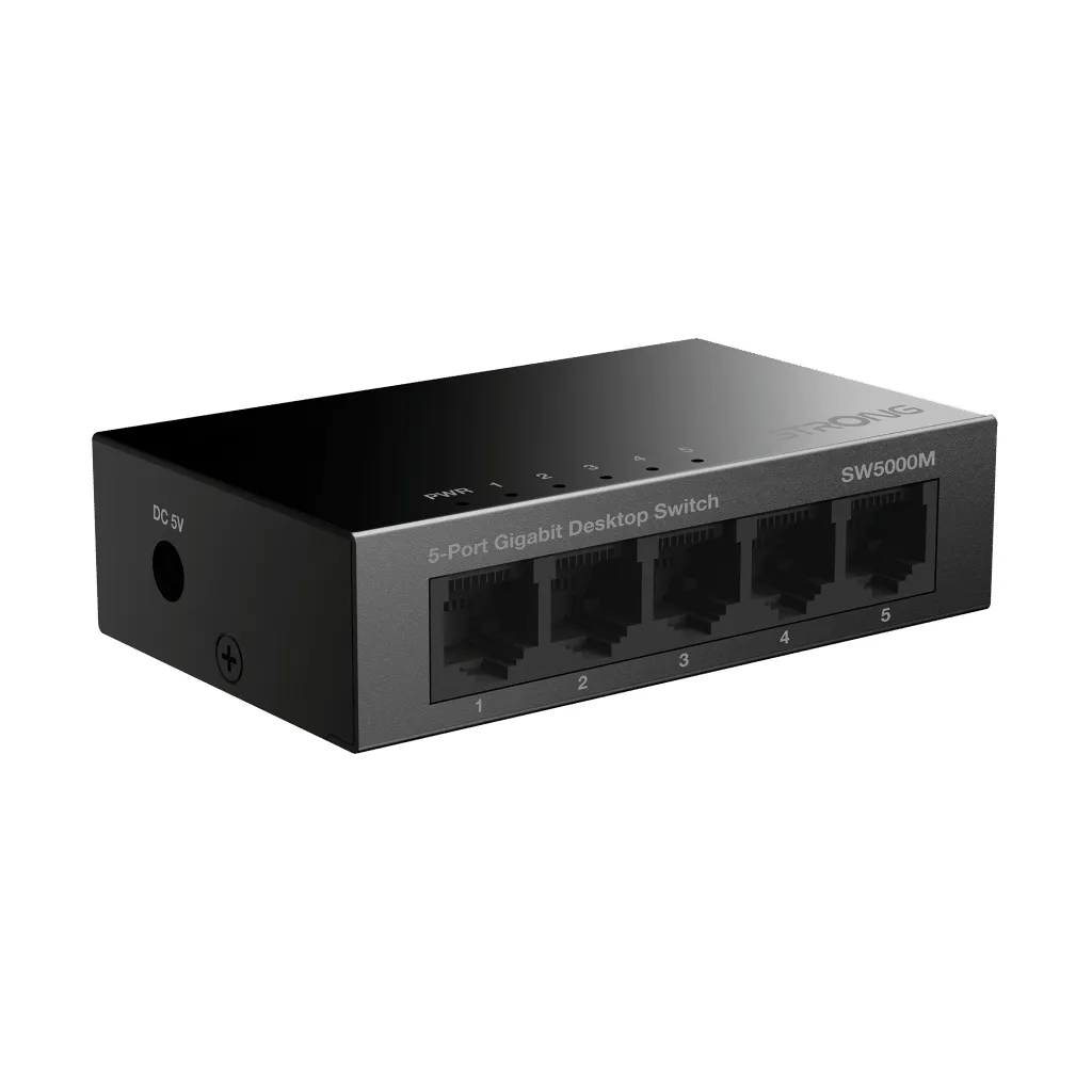 Strong 5-port Gigabitswitch Metall Svart