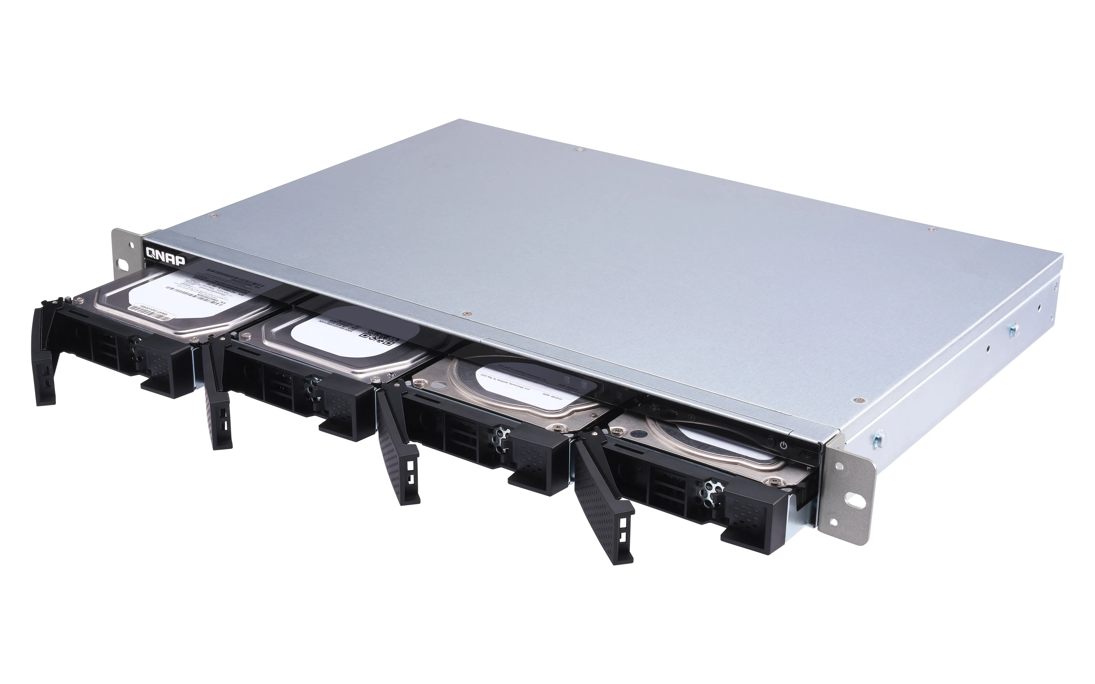 QNAP 4-Bay 4-Bay quad-core 1.7 GHz short-depth rackmount NAS with 100W power supply 2GB DDR3 SODIMM RAM max 8GB SATA 6Gb/s 1x 10GbE