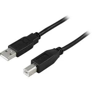 Deltaco USB-A - USB-B -kaapeli, 5 m, Musta
