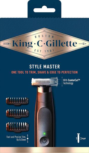 Gillette King C. Gillette Style Master XT3000 - sk&auml;ggtrimmer, silver/svart