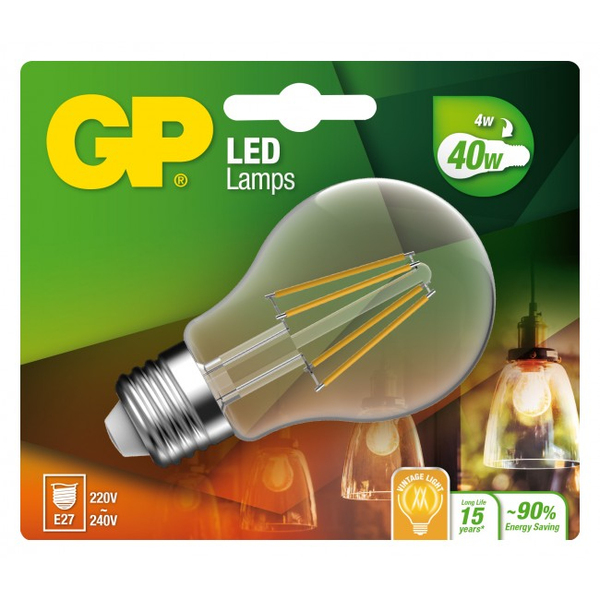 GP LED FILAMENT CLASSIC LED-lampa, 4W, E27