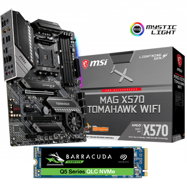 Bundle + MSI MAG X570 Tomahawk WiFi ATX + BarraCuda Q5 SSD 500 Gb