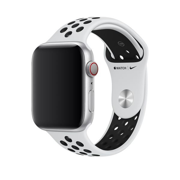 44mm Pure Platinum/Black Nike Sport Band - S/M &amp; M/L