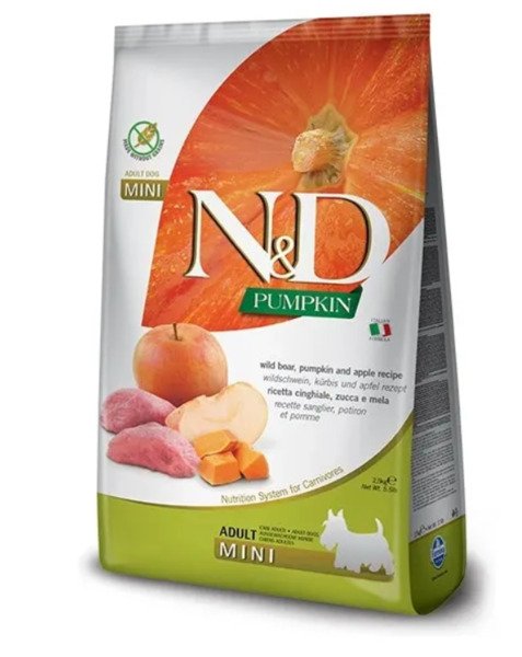 Farmina N&amp;D Pumpkin Boar &amp; Apple Adult Mini, Koiran kuivaruoka, Viljaton, 800 g