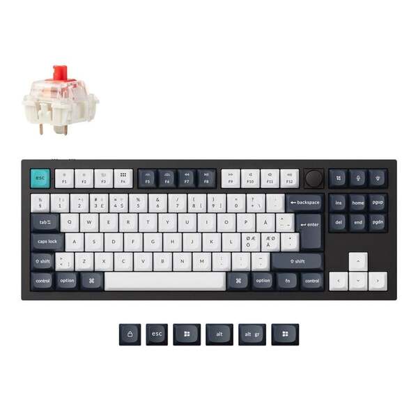 Keychron Q3 Max QMK/VIA 80% Knob Wireless Mechanical Gaming Keyboard, Gateron Jupiter Banana, Carbon Black