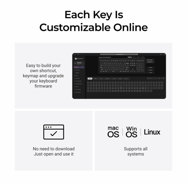 Keychron V6 Ultra 100% -langaton mekaaninen pelin&auml;pp&auml;imist&ouml;, Keychron Silk POM Brown, musta