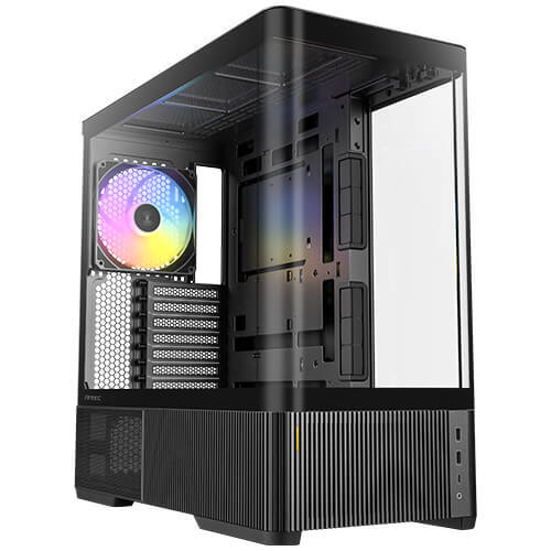 Antec C6 Curve ARGB Midi-Tower Case with window and RGB lighting, Black