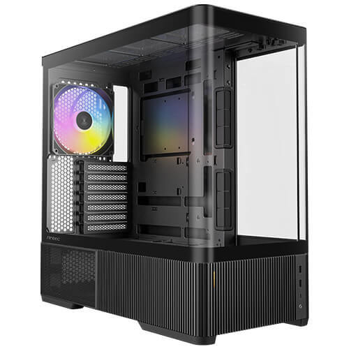 Antec C6 Curve ARGB -miditornikotelo ikkunalla ja RGB-valaistuksella, musta