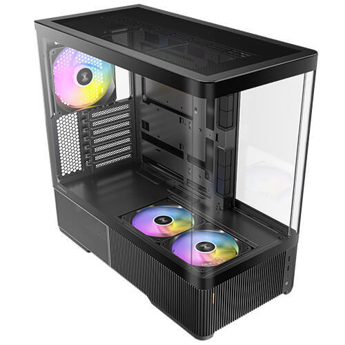 Antec C6 Curve ARGB Midi-Tower Case with window and RGB lighting, Black