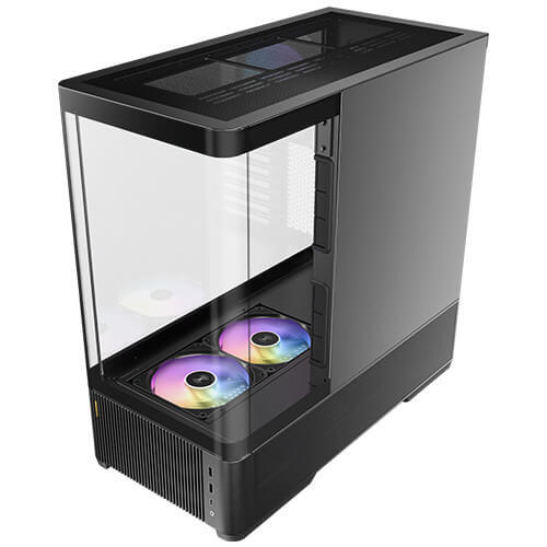 Antec C6 Curve ARGB midi-tower chassi med f&ouml;nster och RGB-belysning, svart