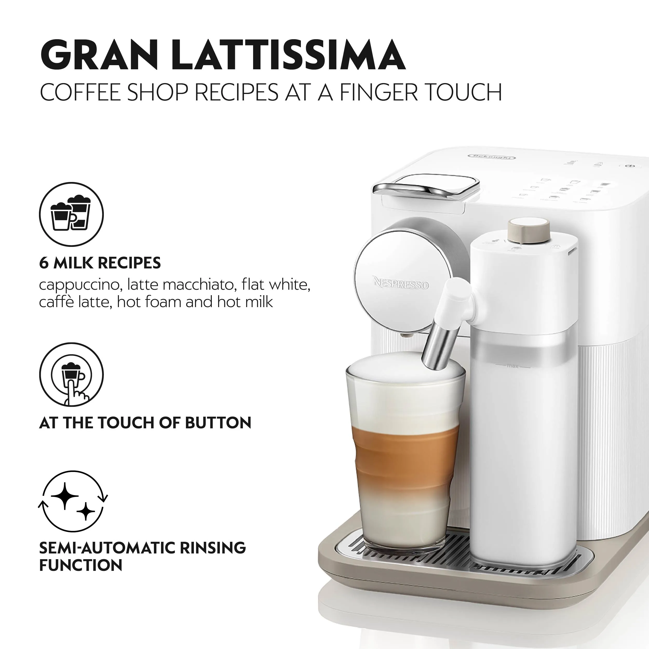 Delonghi Nespresso Gran Latissima EN 640 - kapselmaskin, Vit