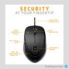 HP USB Fingerprint Mouse - mouse, Black