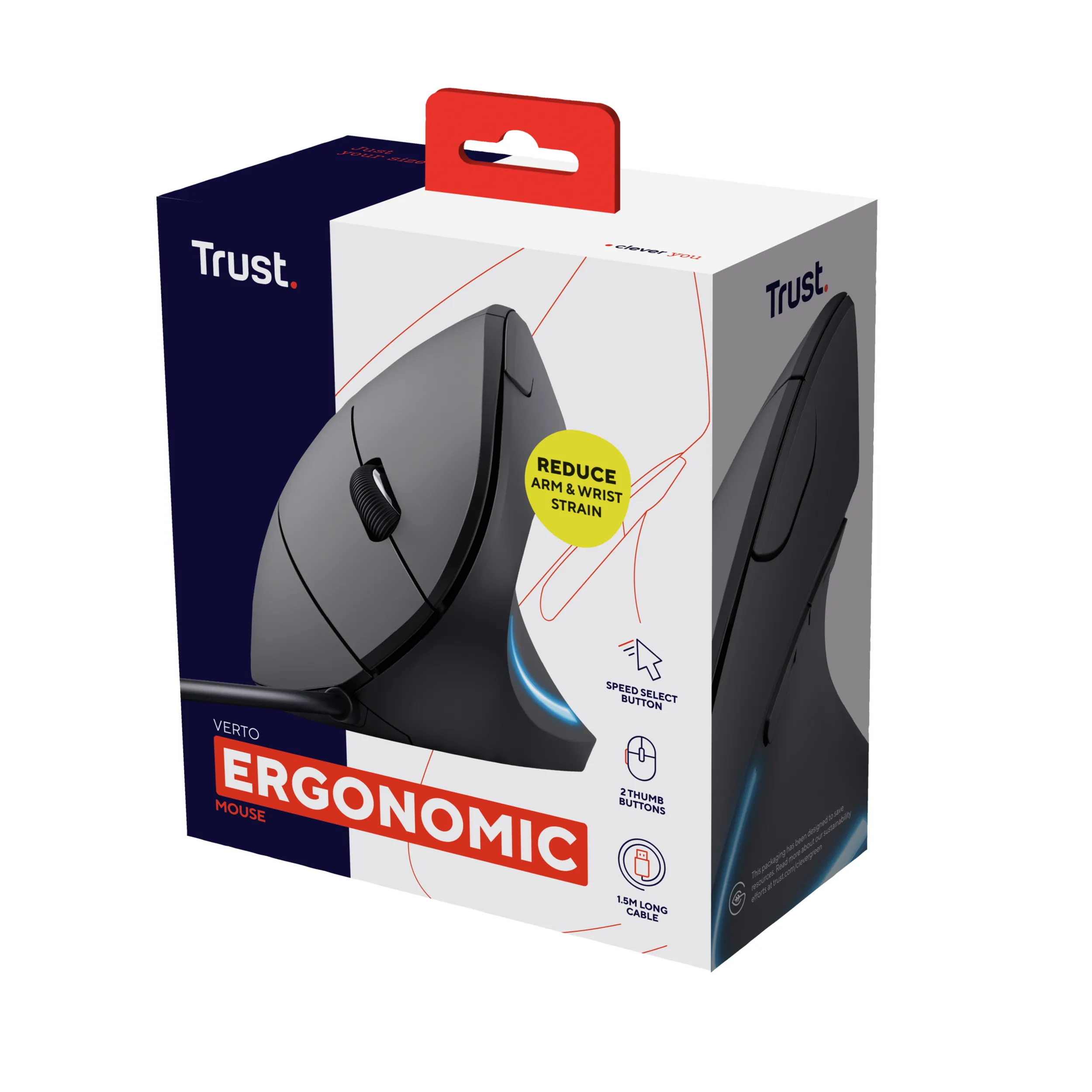 Trust Verto Ergo - vertical mouse, black