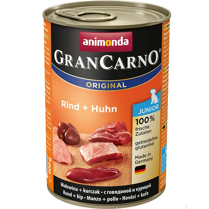 Animonda GranCarno Junior Beef and Chicken, Koiran m&auml;rk&auml;ruoka, 400 g