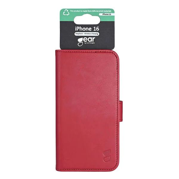 GEAR Wallet MagSeries, iPhone 16 - Wallet Case, Red