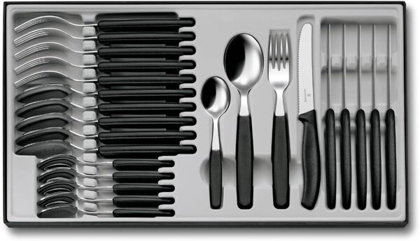 Victorinox Swiss Classic 24-piece Table Cutlery Set, Black