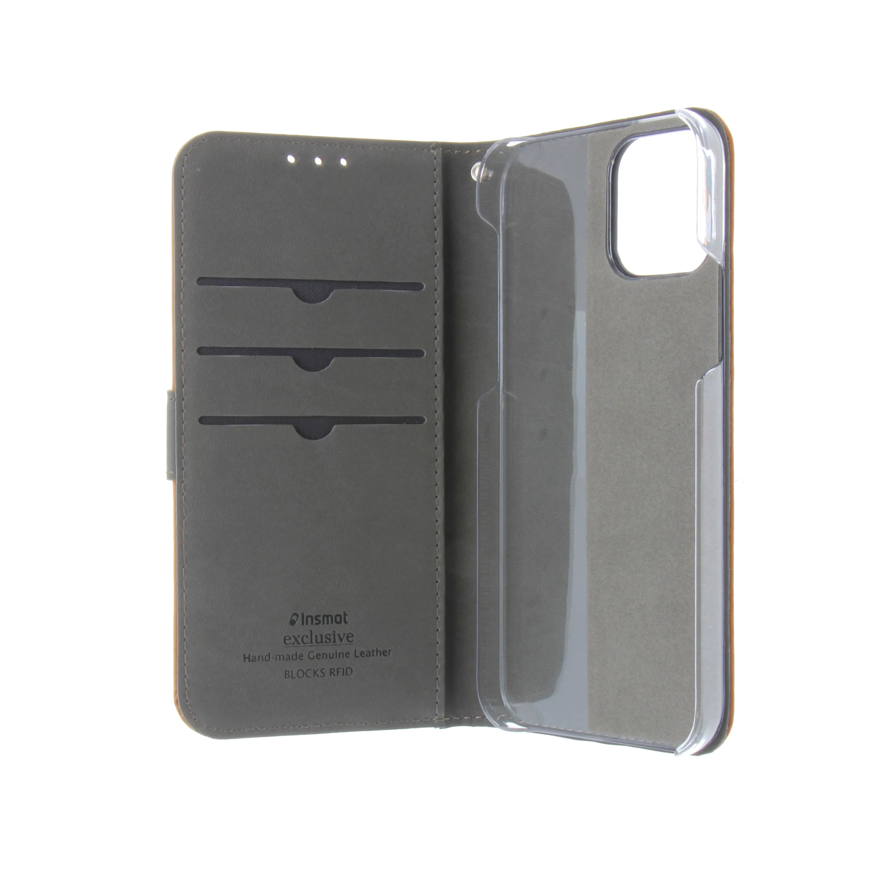 Insmat Flip Case, iPhone 12 / 12 Pro - plånboksfodral, Brun