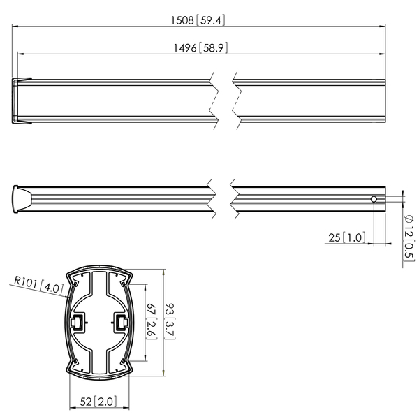 Vogel's Pro PUC 2515 Pole 150cm Silver