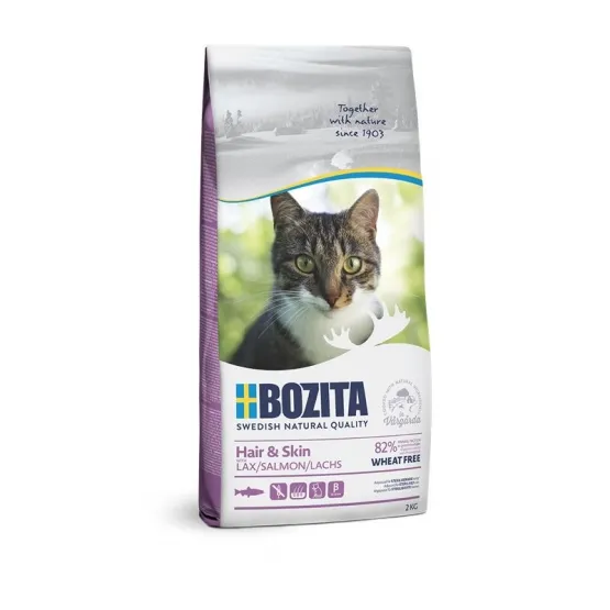 Bozita Hair &amp; Skin Wheat Free Salmon, Dry food for cats, Adult, 2kg