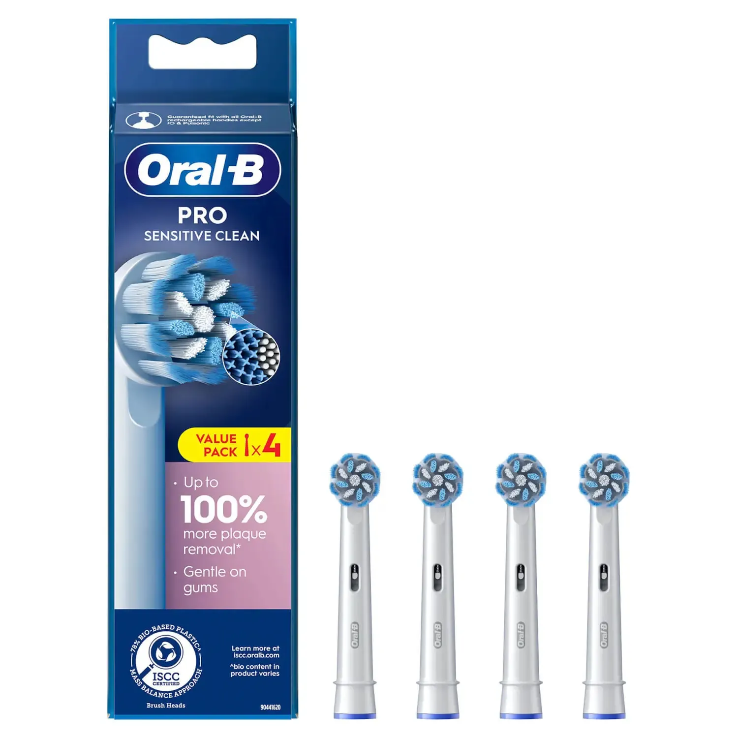 Oral-B Sensitive Clean & Care 4 st ers&auml;ttningsborsthuvuden, Alabastervit