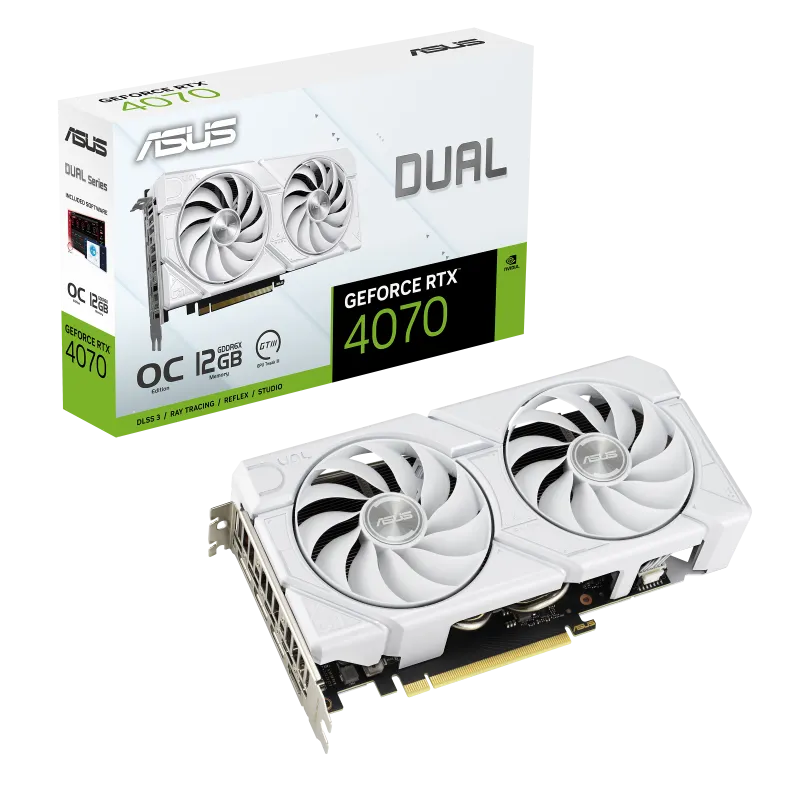 Asus GeForce RTX 4070 Dual 12G Evo White - grafikkort