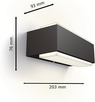 Philips Stratosphere Ultra Efficient Integrated LED Outdoor Wall Lamp 3.8W 800lm 2700K Warm White Anthracite IP44