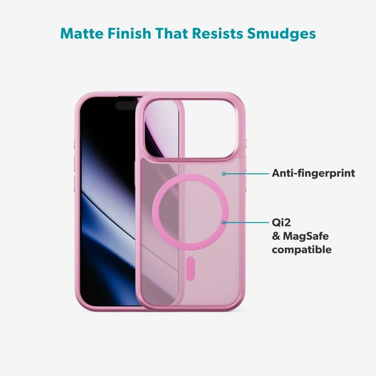 Epico HeroMatte Pro Mag+ Case iPhone 17 Pro Qi2  &  MagSafe yhteensopiva, vaaleanpunainen