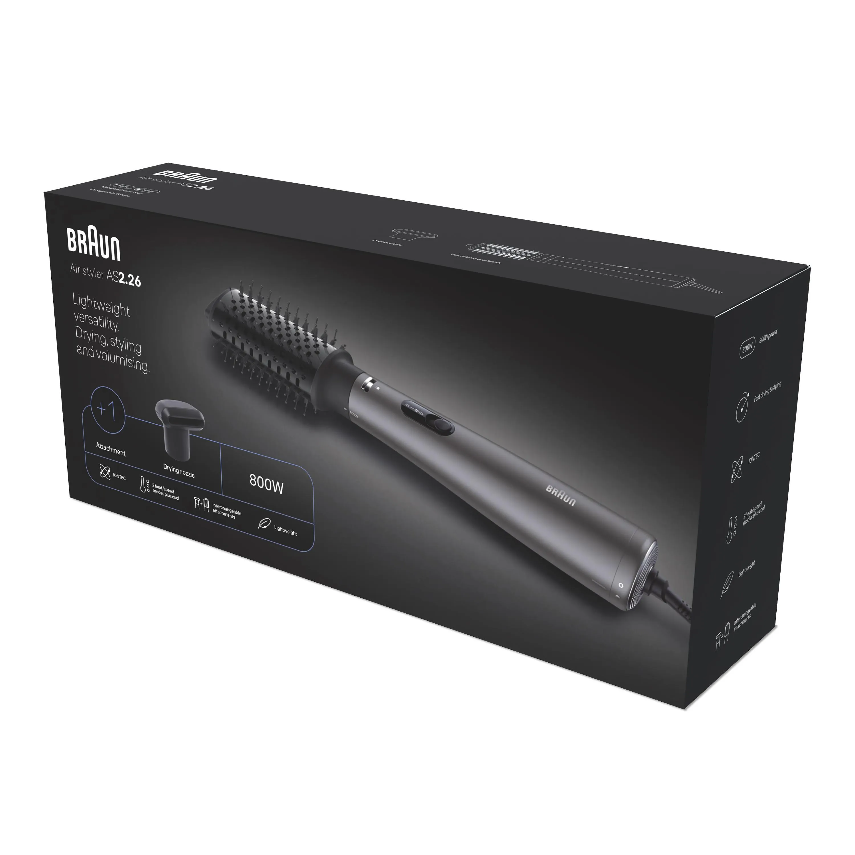 Braun Air Styler AS 2.26 varmluftsborste, svart