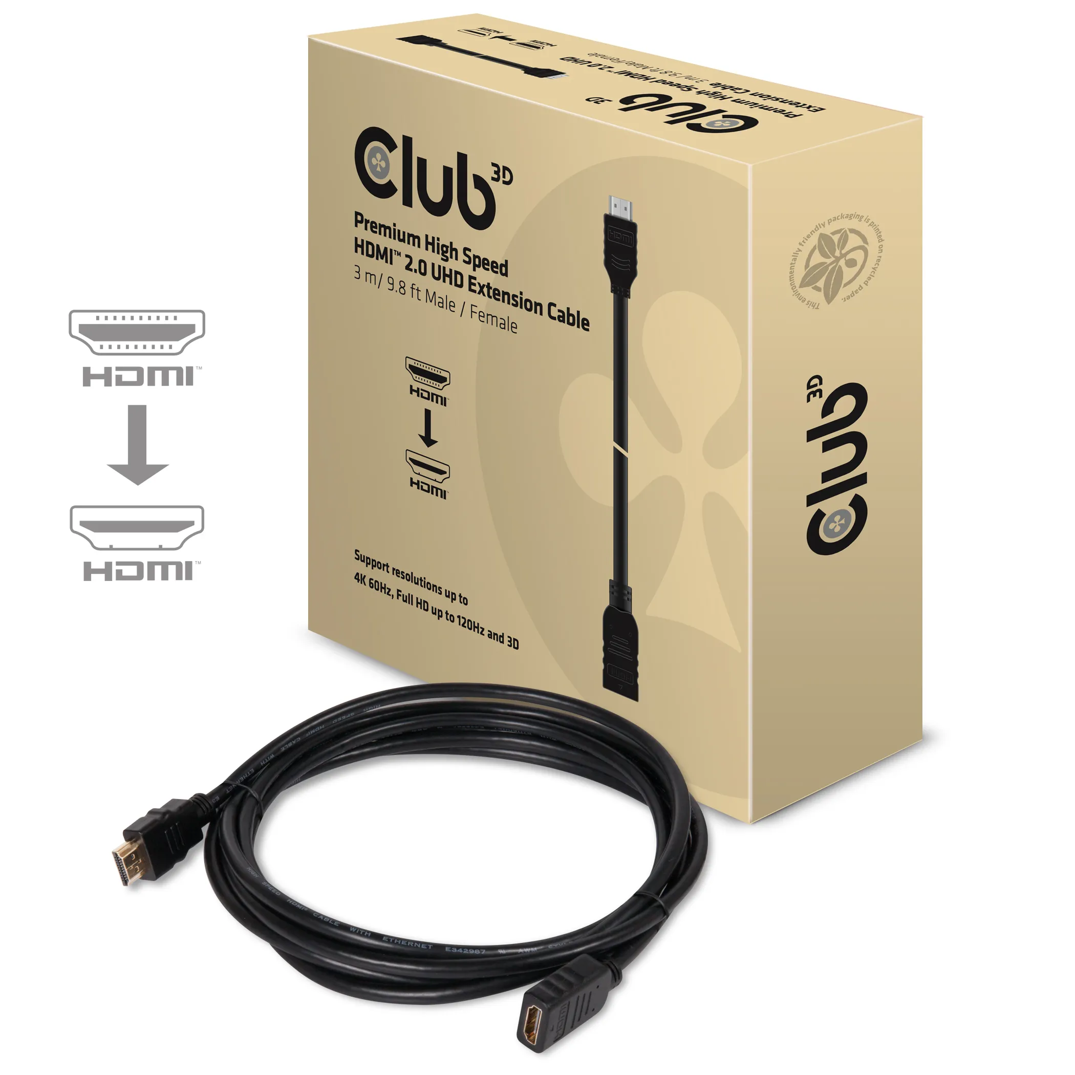 Club 3D  HDMI – HDMI - adapter, Svart