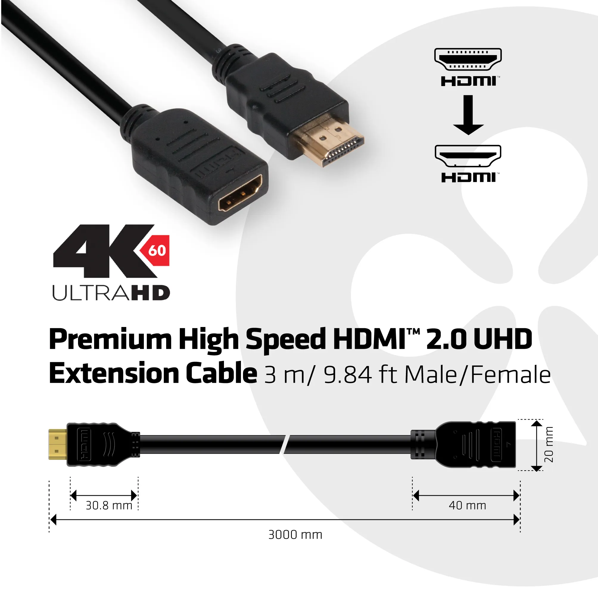 Club 3D  HDMI – HDMI - adapter, Svart