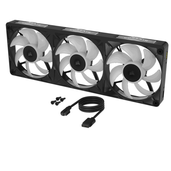 Corsair iCUE LINK RX360 II, 360 mm, PWM, Magnetic Dome Bearing, ARGB Fan Kit, 3-pack, Black
