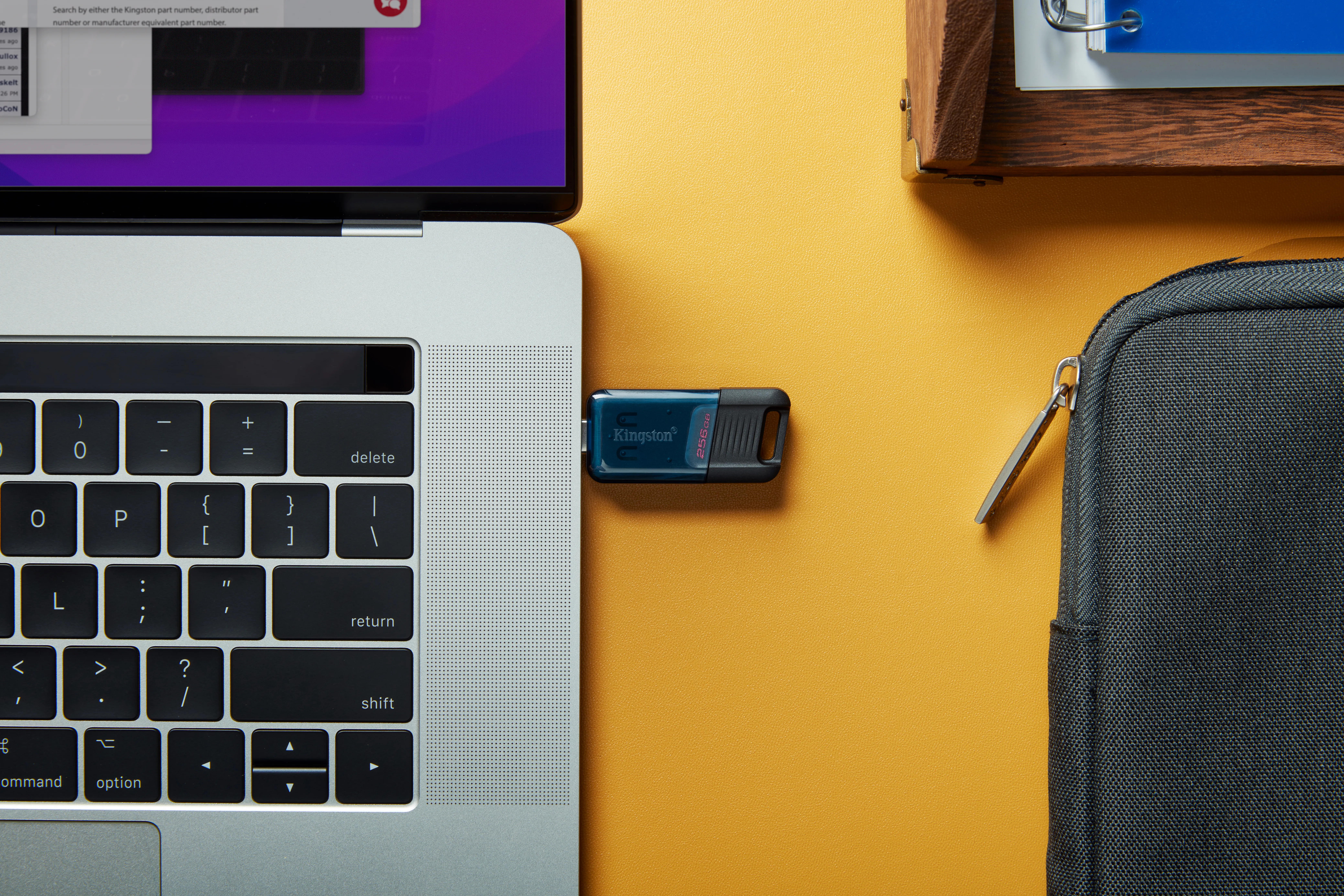 Kingston 256GB USB-C 3.2 Gen 1 DataTraveler 80 -flashmuistitikku Kingston 256GB USB-C 3.2 Gen 1 DataTraveler 80 -flashmuistitikku