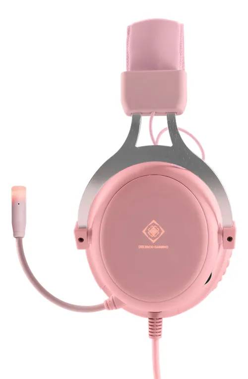 Deltaco Pink Line PH85 Stereo -pelikuulokkeet mikrofonilla, pinkki