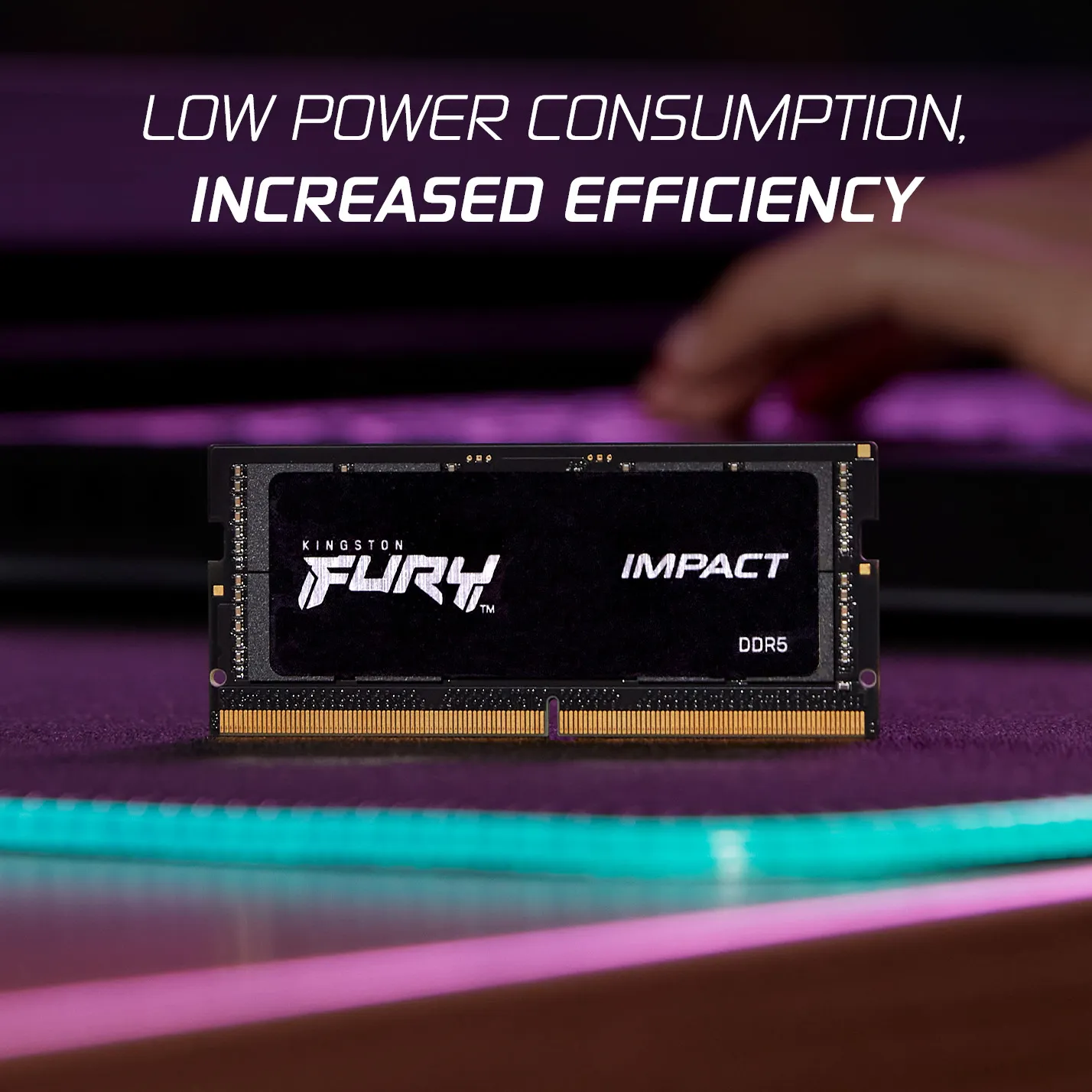 Kingston FURY Impact 32 Gt (2 x 16 Gt) DDR5 4800 MHz, CL38 -muisti, Musta
