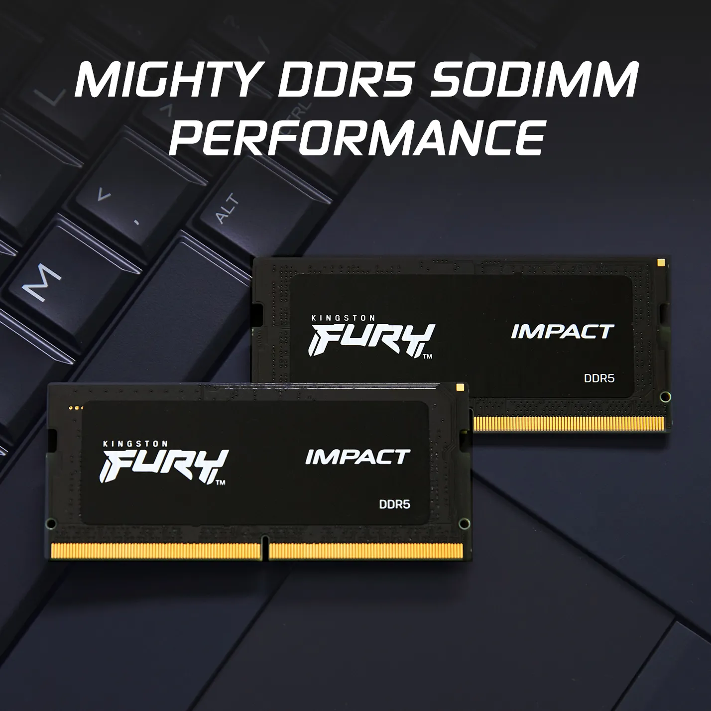 Kingston FURY Impact 32 Gt (2 x 16 Gt) DDR5 4800 MHz, CL38 -muisti, Musta