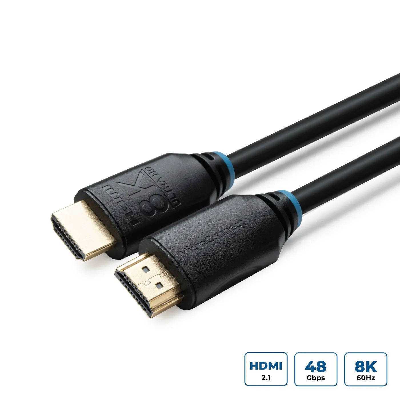 MicroConnect  HDMI &ndash; HDMI 2.1 - kabel, 7,5 m, Svart