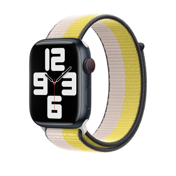 Apple Watch 45mm Sport Loop ‑ranneke, Oat Milk/Lemon Zest
