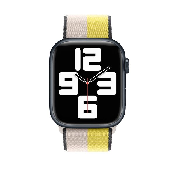 Apple Watch 45mm Sport Loop ‑ranneke, Oat Milk/Lemon Zest